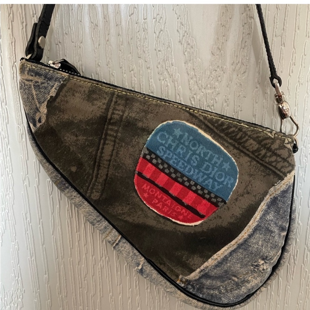 Vintage Dior Diorella denim saddle bag